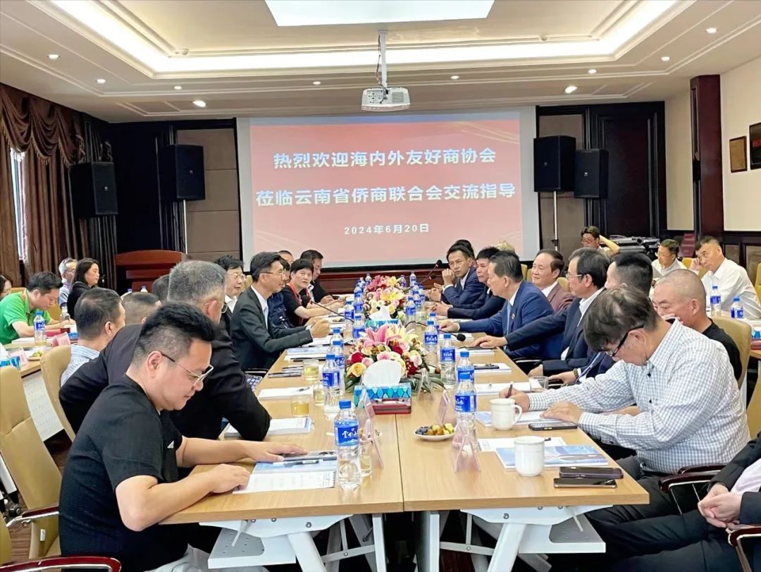 云南省侨商联合会举行会后首场会晤活动，尹元江林文猛李培明等侨领为联合会揭牌